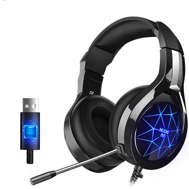 Professional Surround Sound Gaming Headset with Noise-Cancelling Mic & RGB LED Lights – Universal Compatibility for PC, PS5, Xbox & Switch