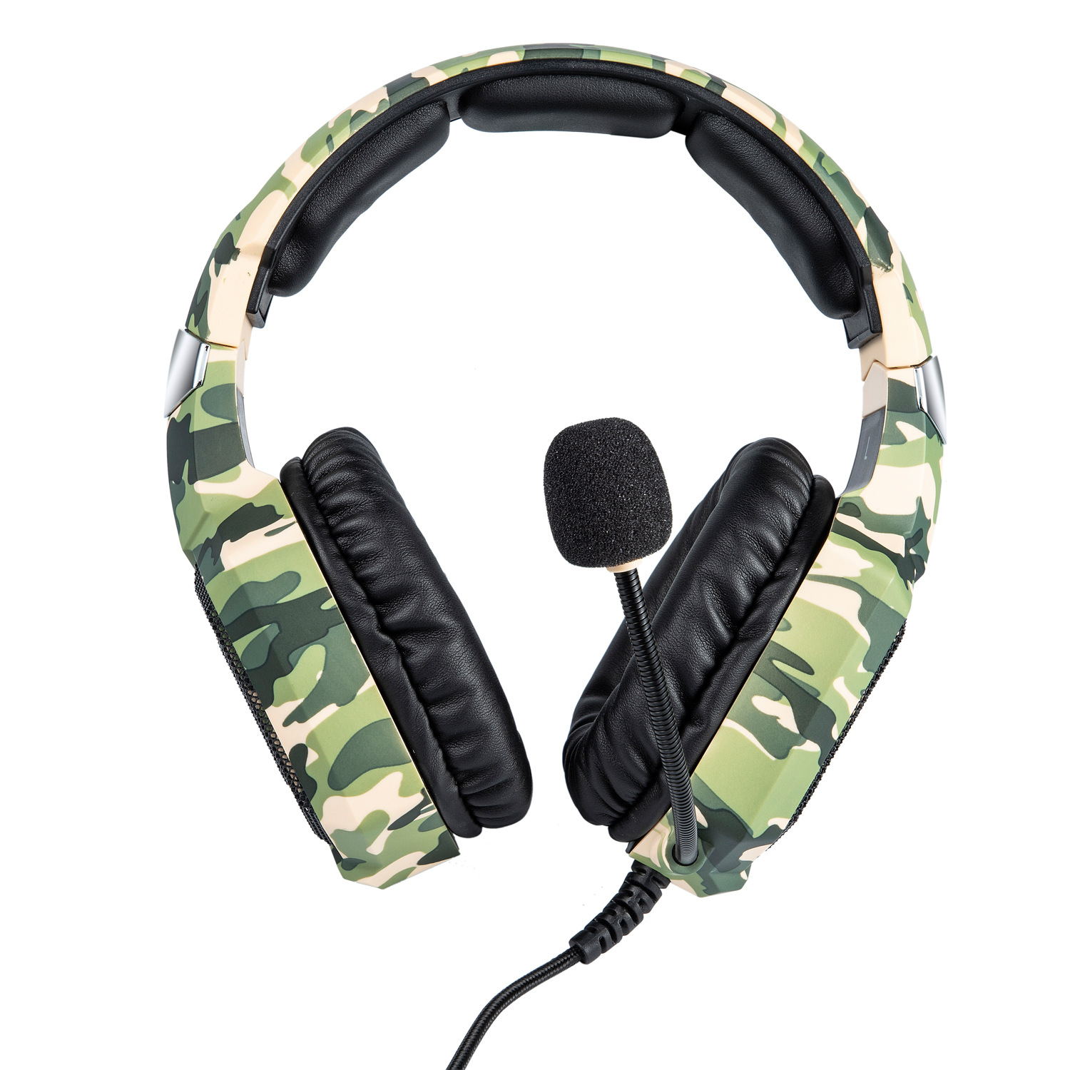K8 Camouflage Professional Gaming Headset with Noise-Cancelling Mic & LED Lights – Immersive Surround Sound for PS5, Xbox Series X/S, PC & Laptop (Military Edition)