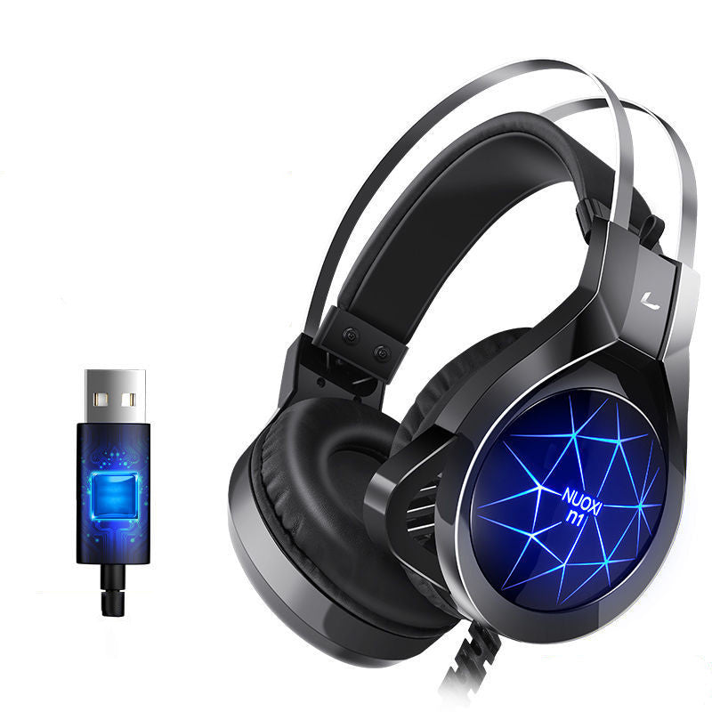 Professional Surround Sound Gaming Headset with Noise-Cancelling Mic & RGB LED Lights – Universal Compatibility for PC, PS5, Xbox & Switch