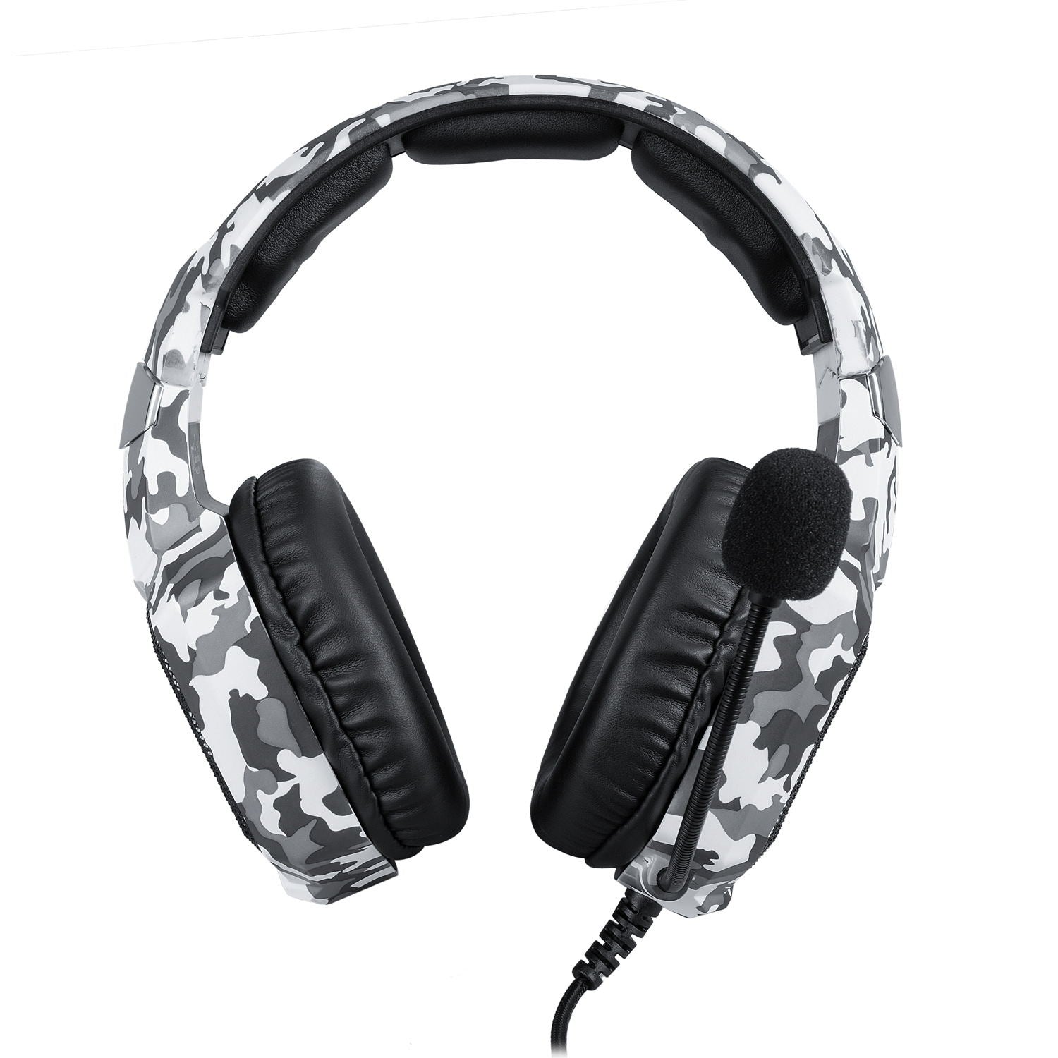 K8 Camouflage Professional Gaming Headset with Noise-Cancelling Mic & LED Lights – Immersive Surround Sound for PS5, Xbox Series X/S, PC & Laptop (Military Edition)
