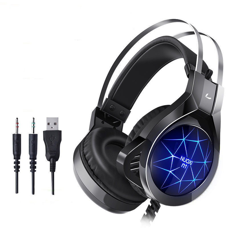 Professional Surround Sound Gaming Headset with Noise-Cancelling Mic & RGB LED Lights – Universal Compatibility for PC, PS5, Xbox & Switch