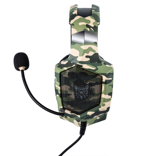 K8 Camouflage Professional Gaming Headset with Noise-Cancelling Mic & LED Lights – Immersive Surround Sound for PS5, Xbox Series X/S, PC & Laptop (Military Edition)