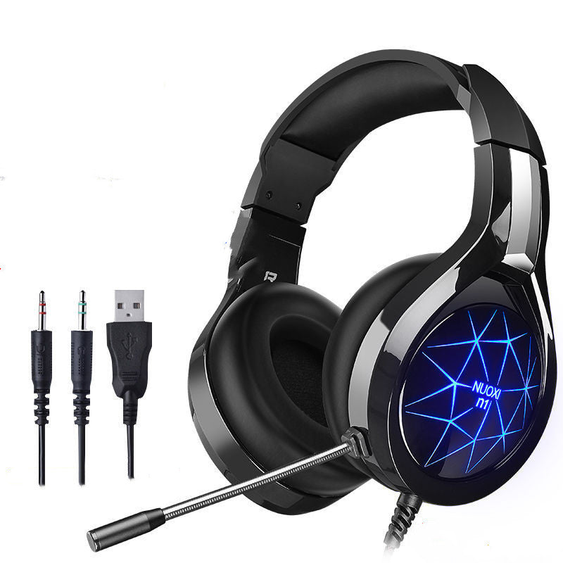 Professional Surround Sound Gaming Headset with Noise-Cancelling Mic & RGB LED Lights – Universal Compatibility for PC, PS5, Xbox & Switch